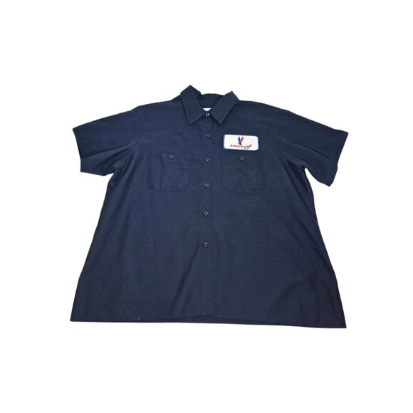 VTG American Eagle Airlines Mechanic Maintenance Shirt Blue Size XL Aviation - Picture 1 of 7
